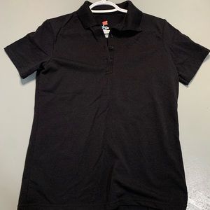 Black polo shirt